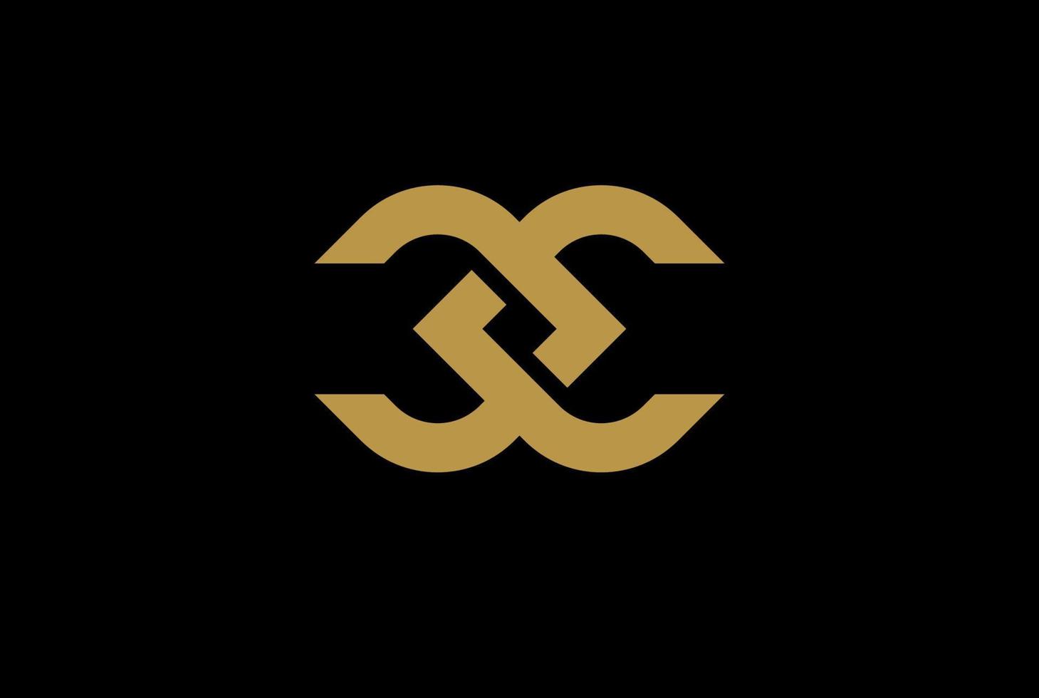 Elegant Luxury Initial Letter CC CJ JC GJ JG JJ Monogram Chain Gen Logo Design Vector