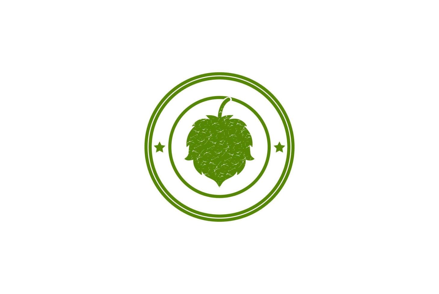 Rustic Hop Hops Badge Brewing Brewery Label Stamp Logo Design Vector