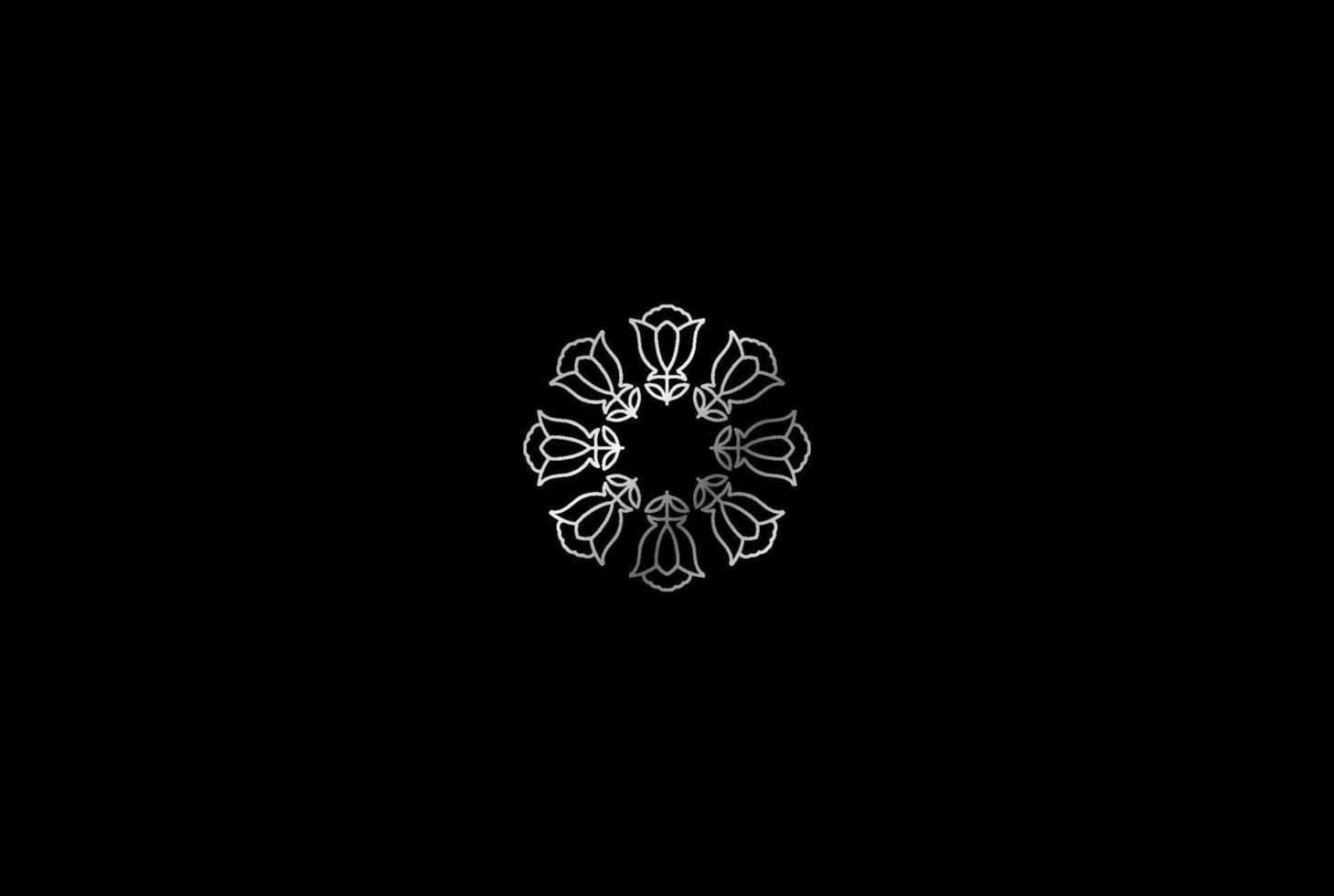 vector de diseño de logotipo de hoja de flor geométrica de lujo elegante