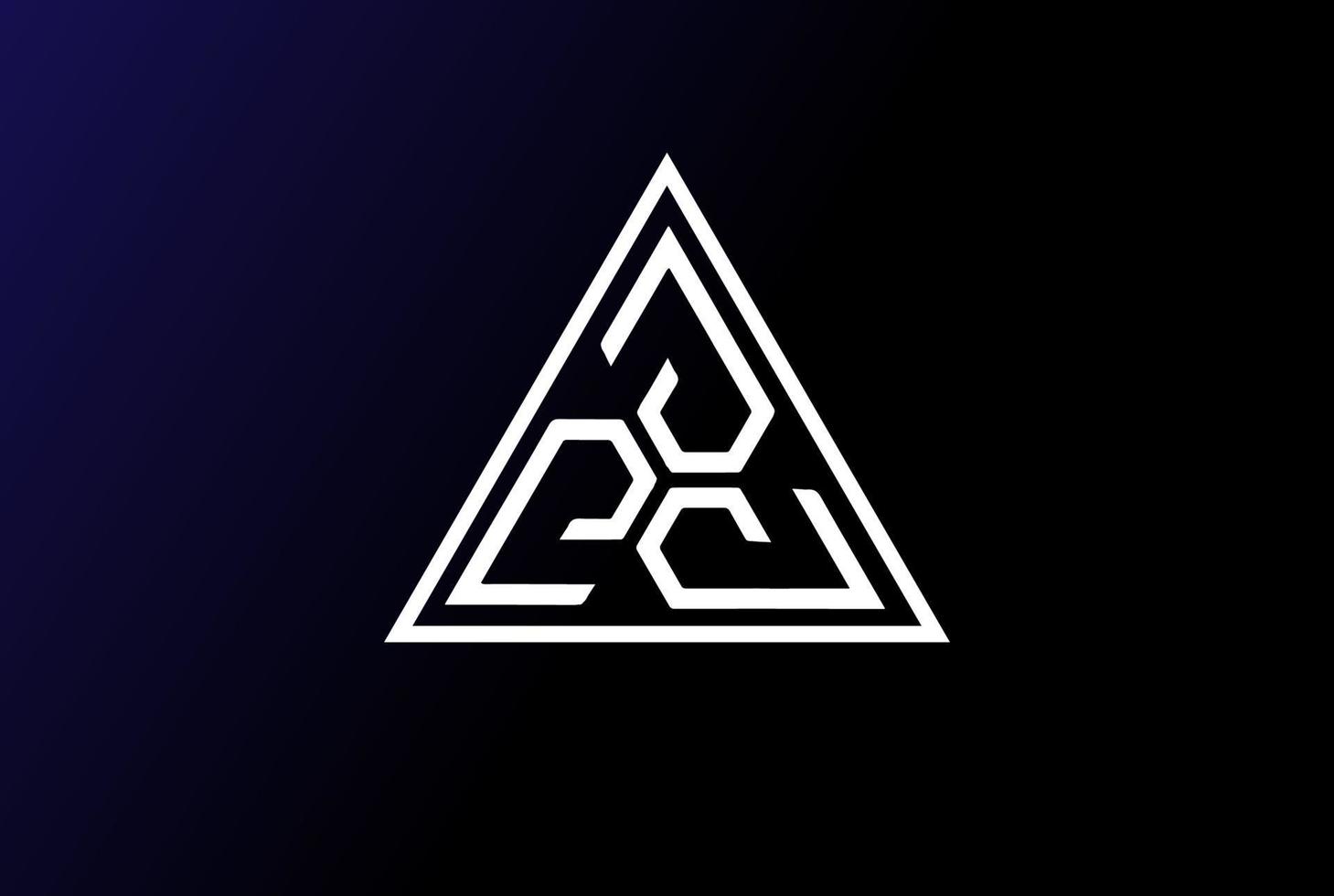 Futuristic Triangle Hub Chain Line Logo Design Vector
