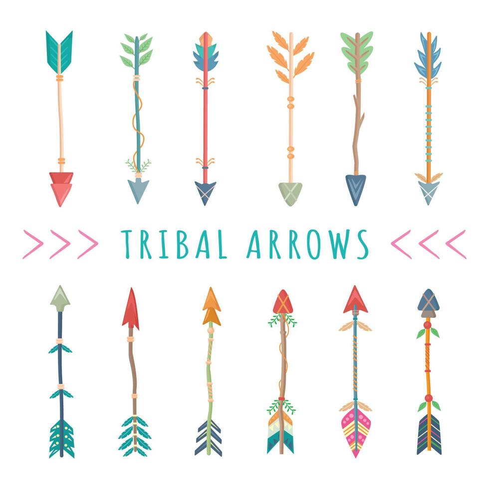 Hand Drawn Doodle Tribal Arrows vector