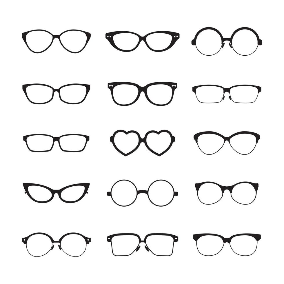 A set of glasses isolated vector