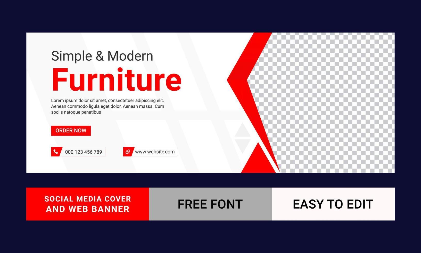 Furniture sale timeline cover, Abstract banner design for ads, Social media banner, Timeline cover template vector