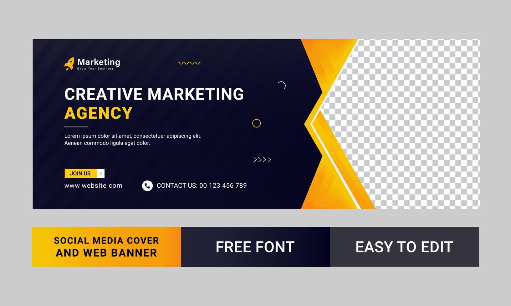 Digital marketing and Corporate timeline cover banner design Template vector