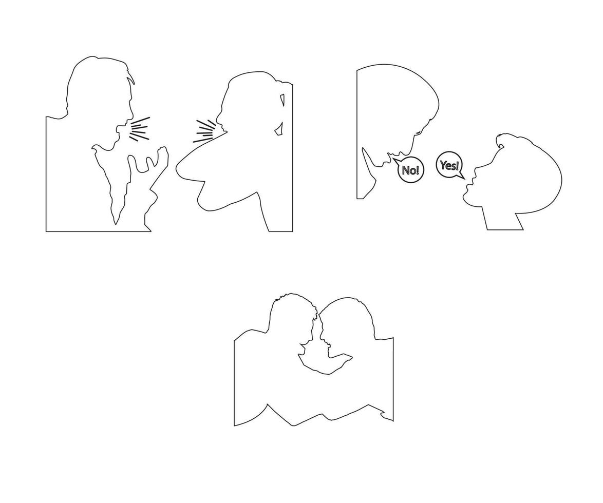 two people bickering icon on white vector