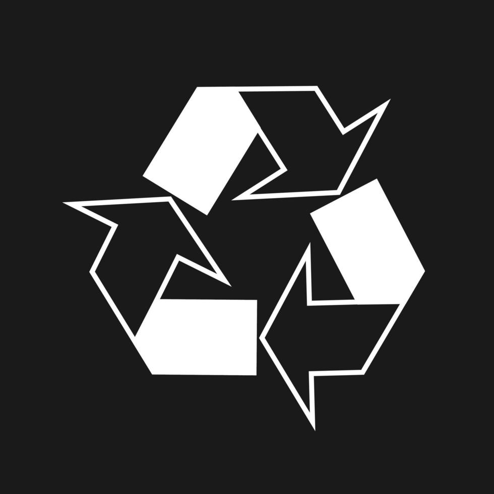 símbolo de reciclaje. icono de reciclaje triangular. vector