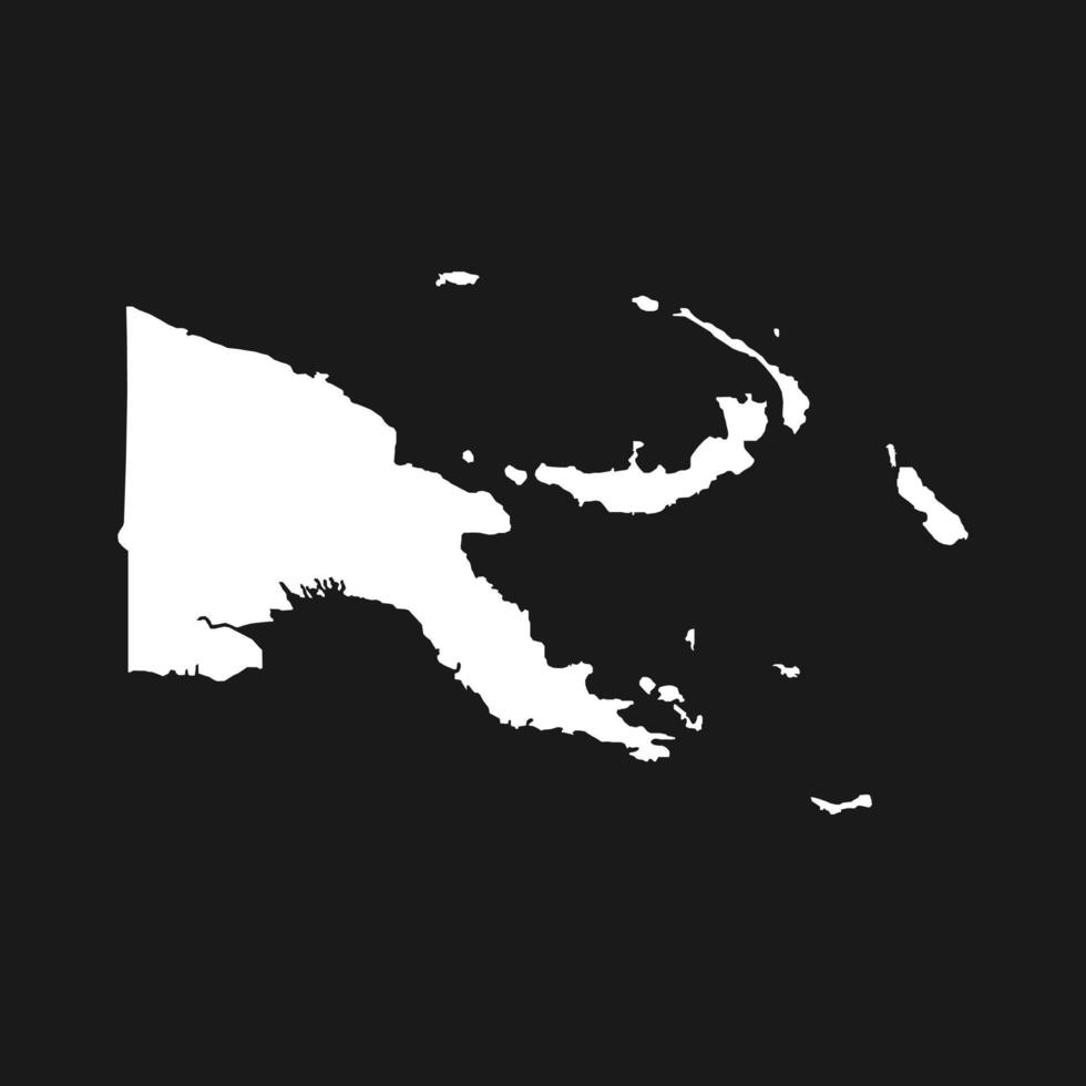 Mapa de Papua Nueva Guinea sobre fondo negro vector