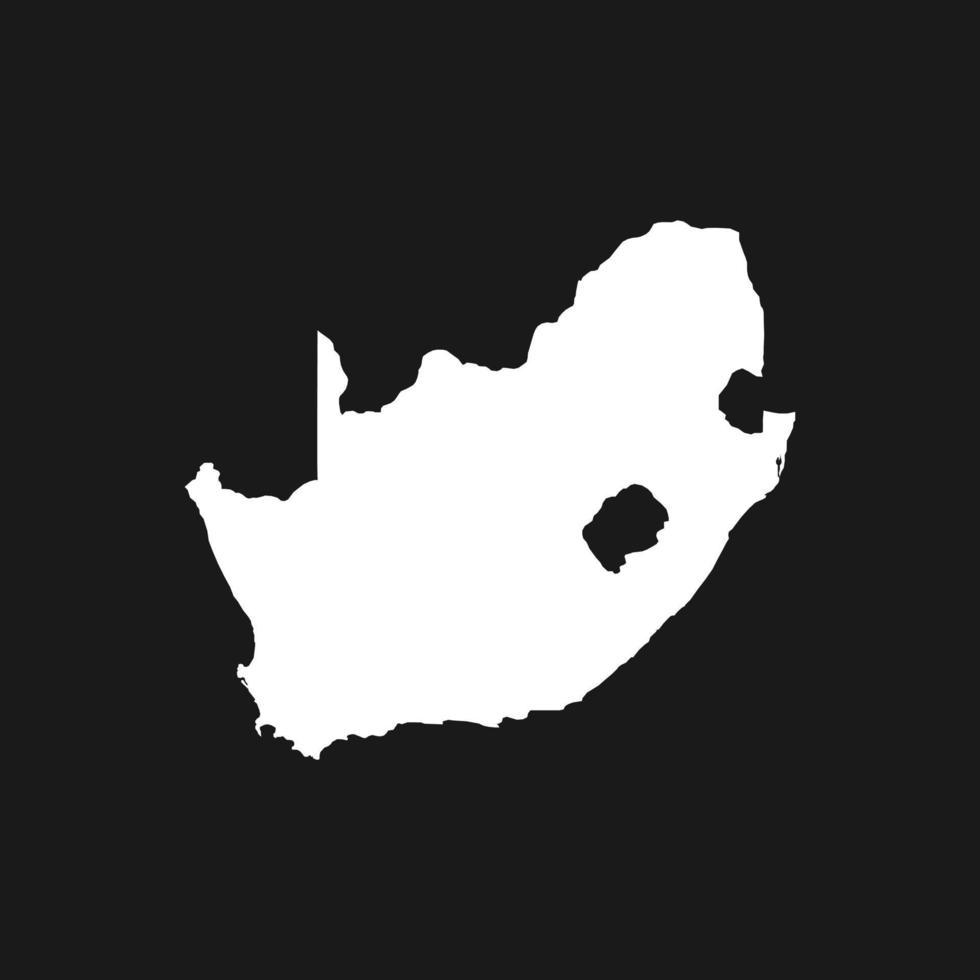 mapa de sudáfrica sobre fondo negro vector