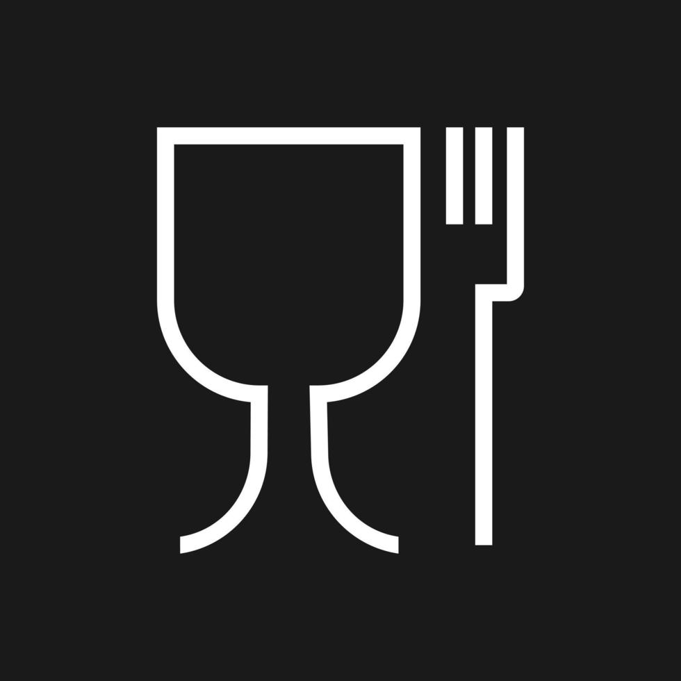 Food safe material sign. Wine glass and fork symbol meaning plastics is safe. vector