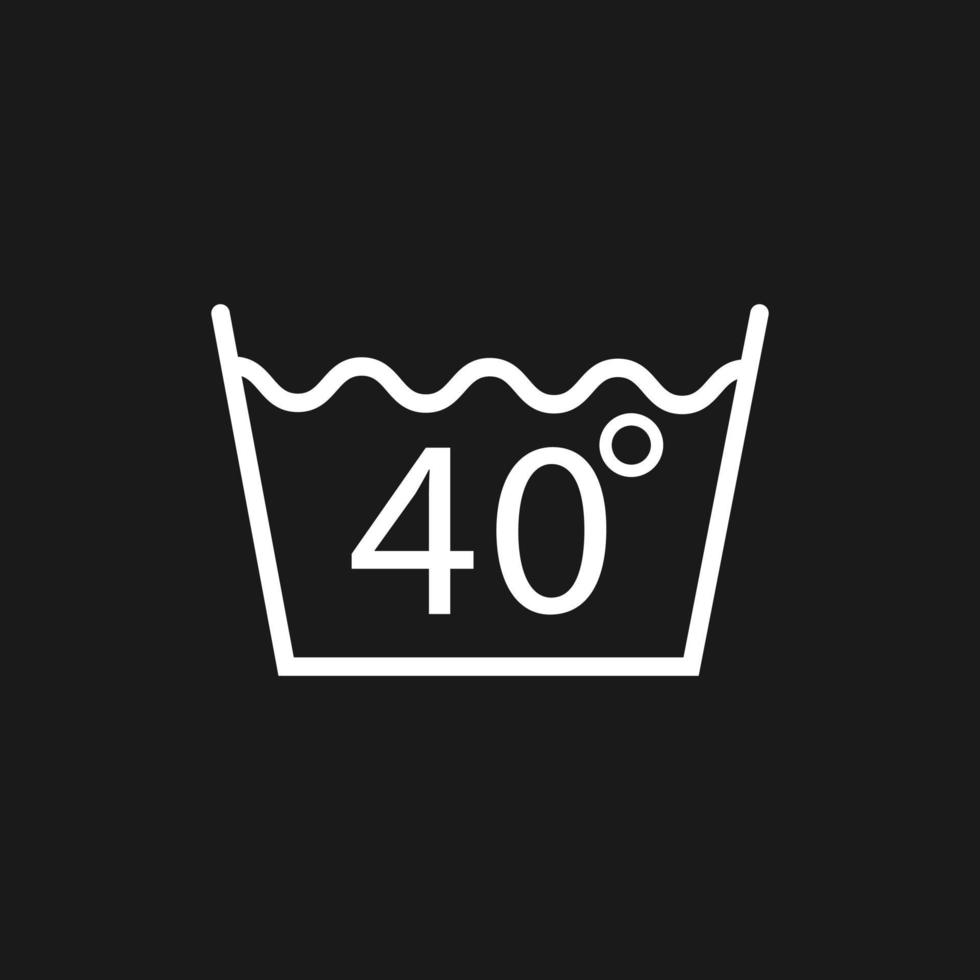 Machine wash warm 40, washing icon. Vector illustration, flat design