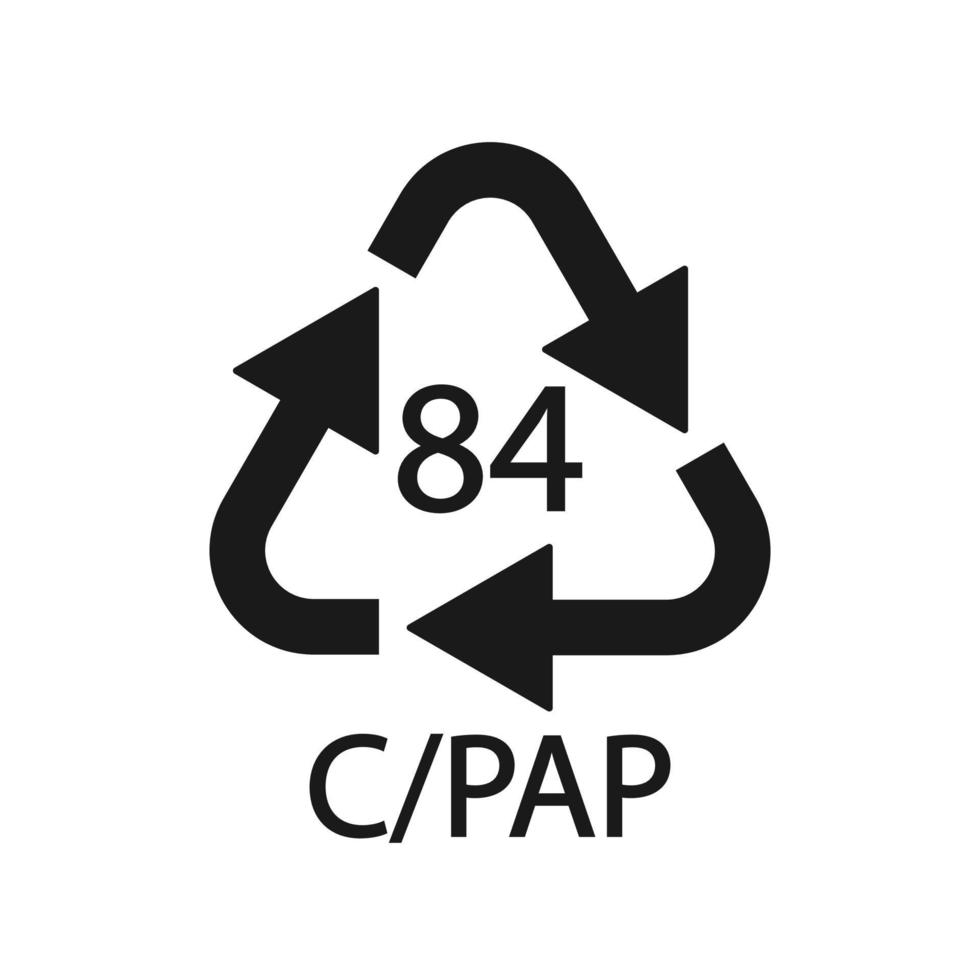 Composites recycling symbol 84 C PAP. Vector illustration