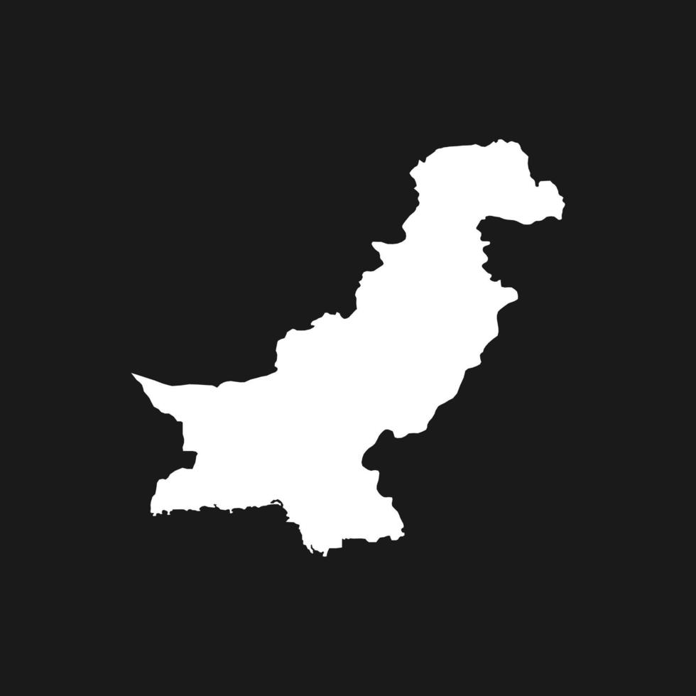 Map of Pakistan on Black Background vector