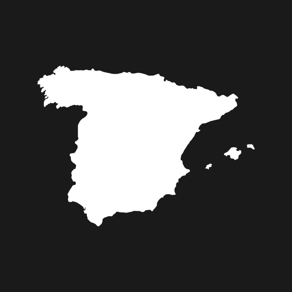 Map of Spain on Black Background vector