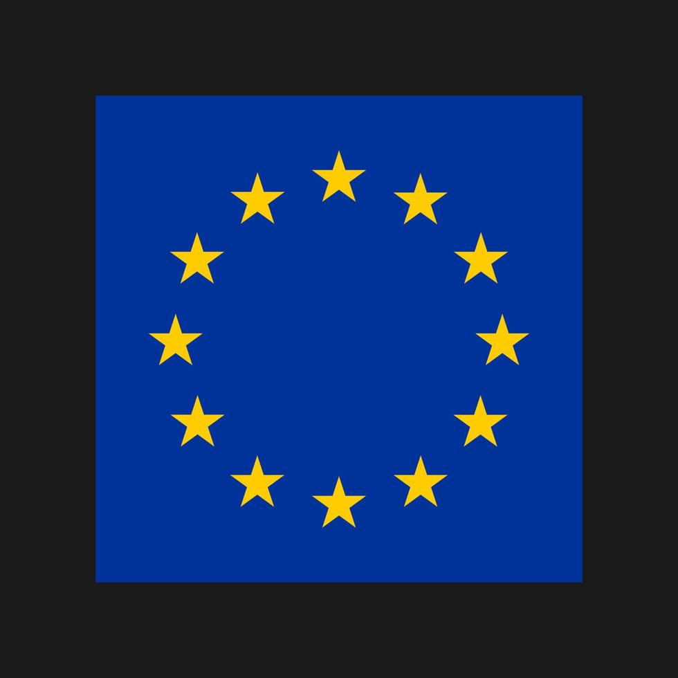 European Union flag on black background vector