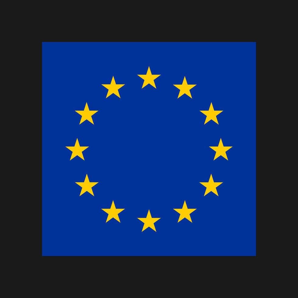 bandera de la unión europea sobre fondo negro vector