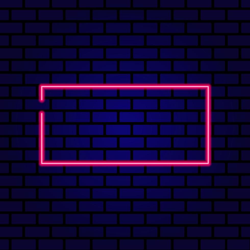 Neon signboard. Vintage frame. Retro neon lamp with Space for text. Vector illustration.