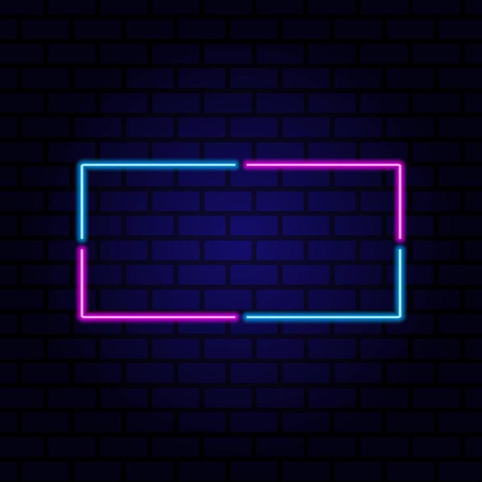Neon signboard. Vintage frame. Retro neon lamp with Space for text. Vector illustration.