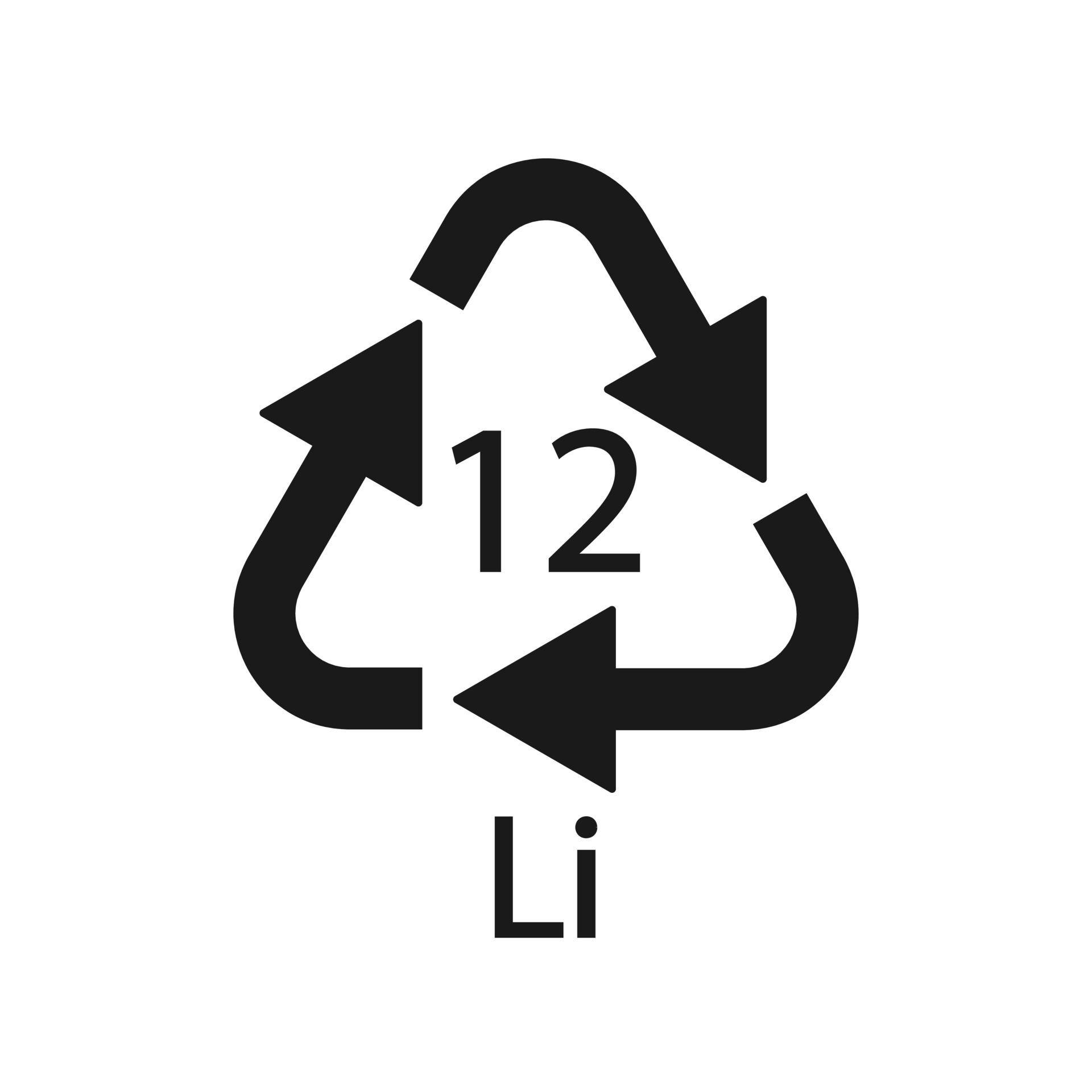 Battery recycling symbol 12 Li. Vector illustration 4922224 Vector Art