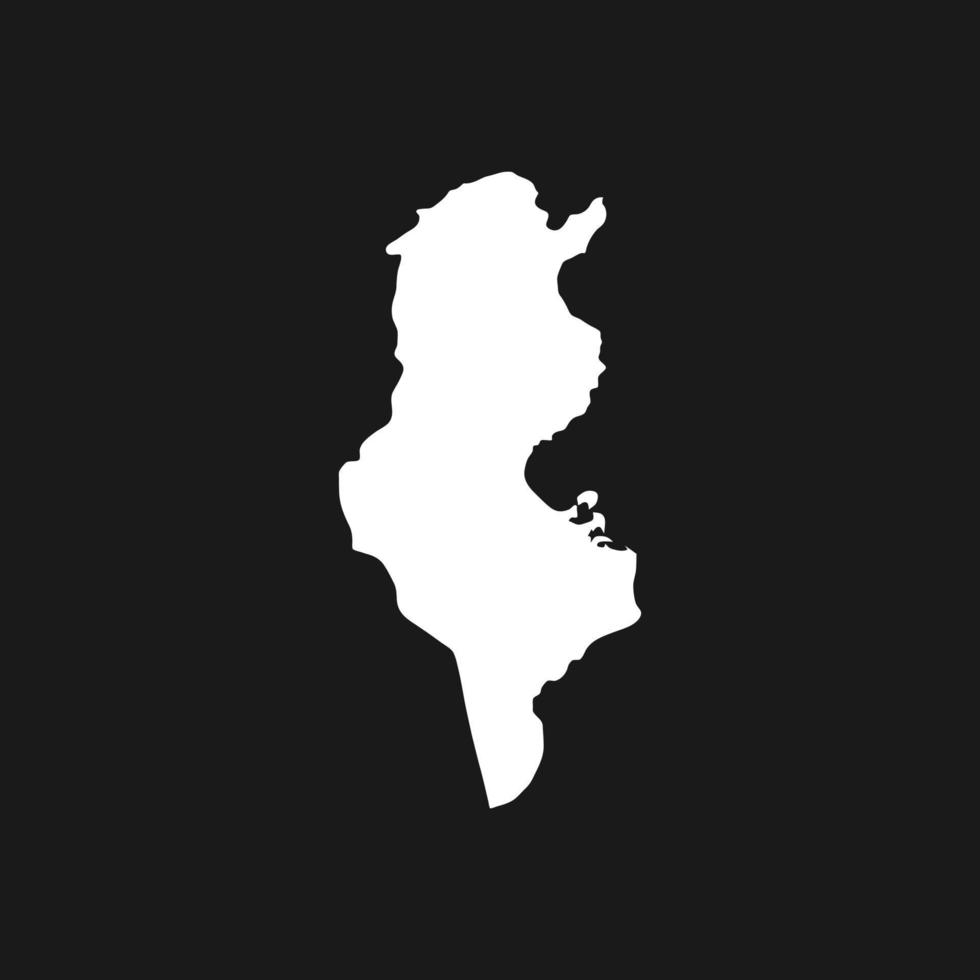 Map of Tunisia on Black Background vector