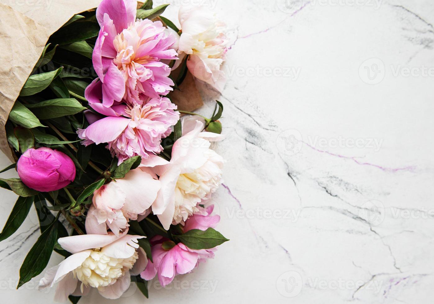 Background with pink peonies photo