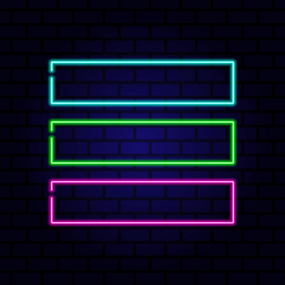 Neon signboard. Vintage frame. Retro neon lamp with Space for text. Vector illustration.