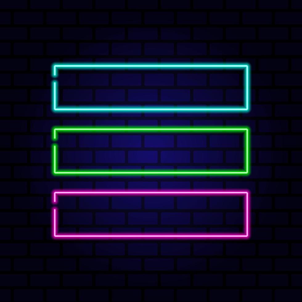 Neon signboard. Vintage frame. Retro neon lamp with Space for text. Vector illustration.