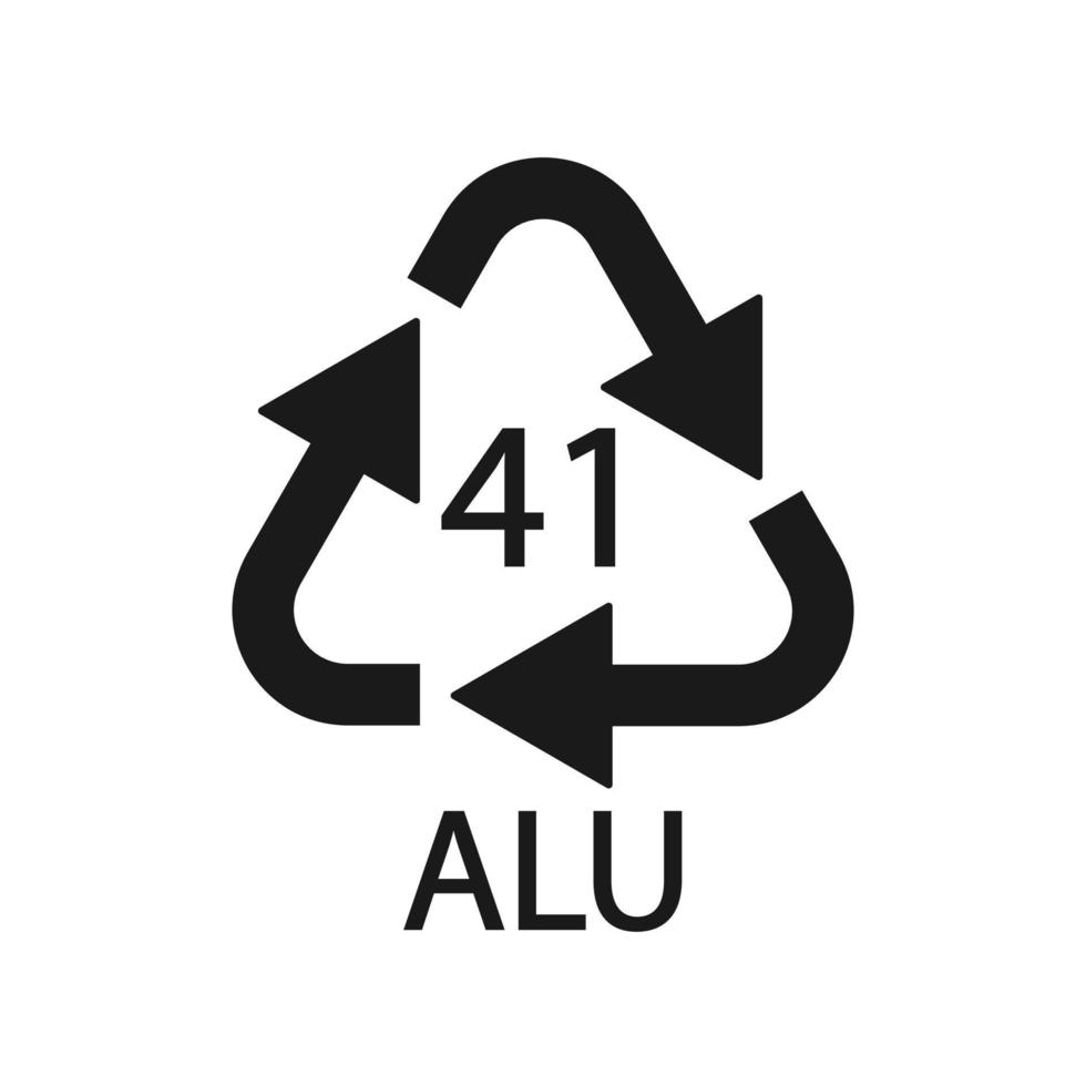 Aluminium recycling symbol ALU 41. Vector Illustration 4922344 Vector ...