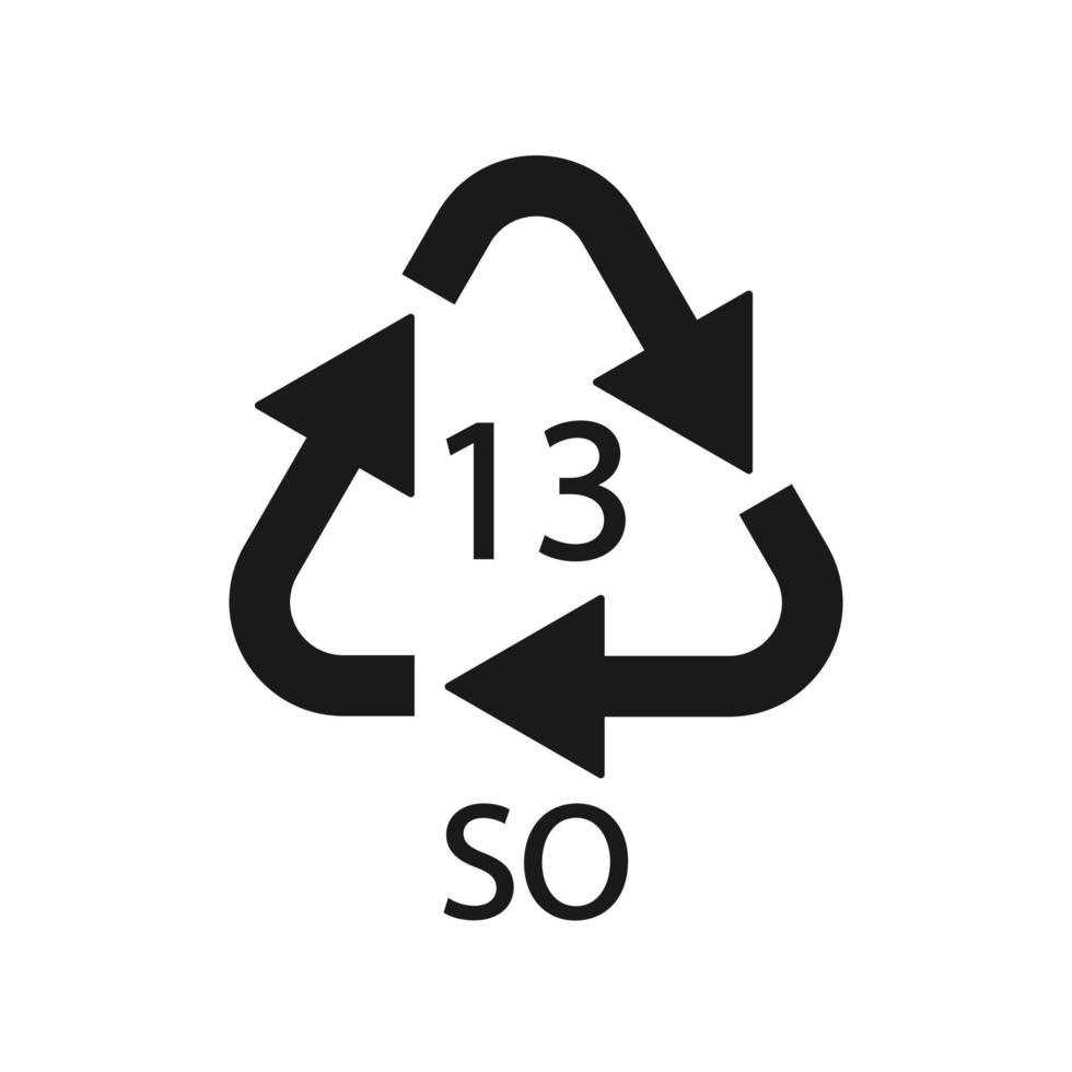 símbolo de reciclaje de batería 13 así. ilustración vectorial vector