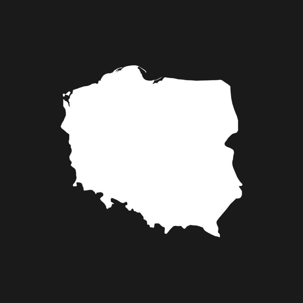 Map of Poland on Black Background vector