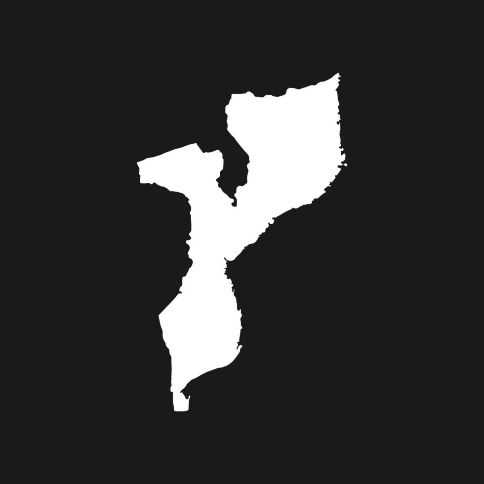 Map of Mozambique on Black Background vector