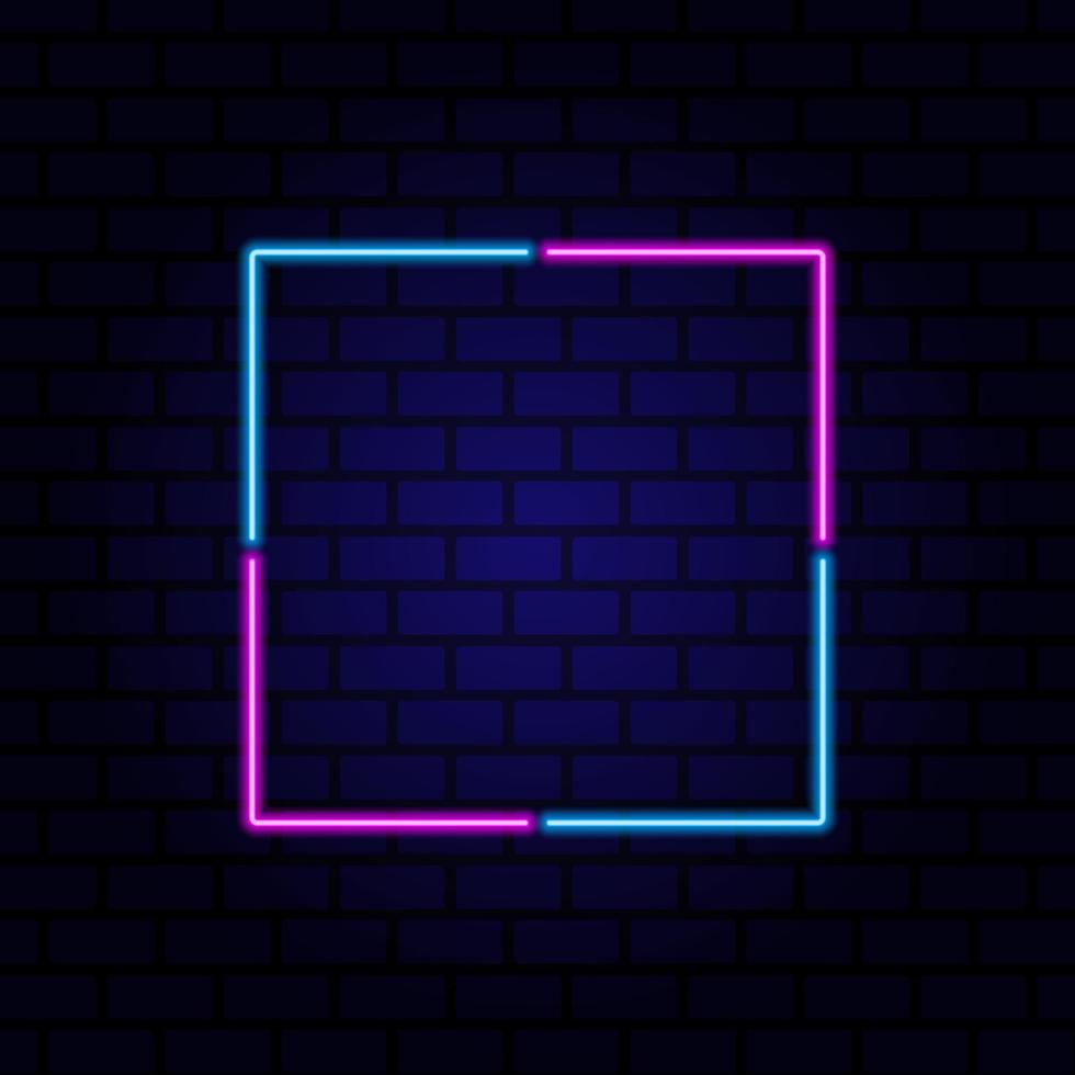 Neon signboard. Vintage frame. Retro neon lamp with Space for text. Vector illustration.