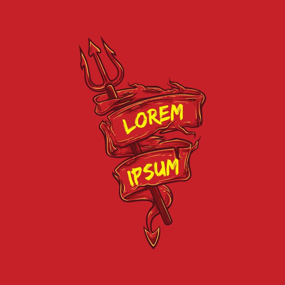 Devil Trident Banner vector
