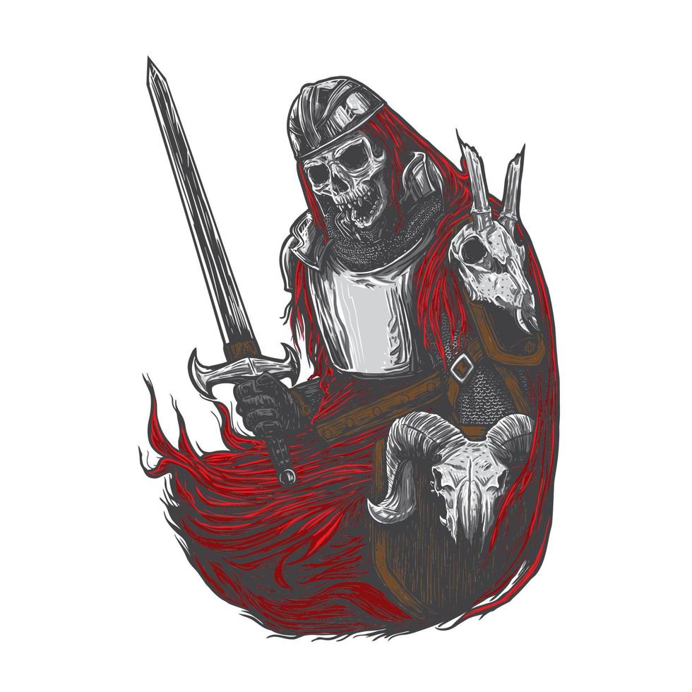 Death Skeleton Warrior vector