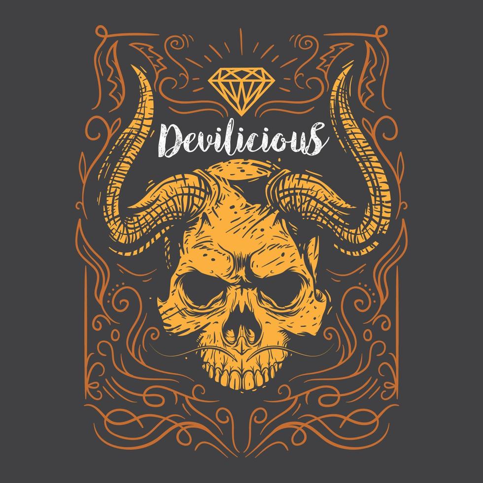 Devil Skull Ornament vector