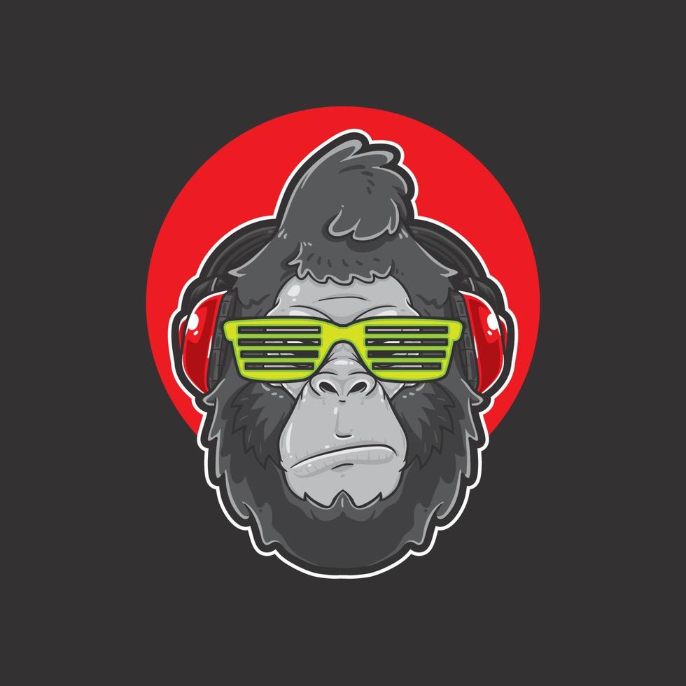 Gorilla Head cartoon mascot vector