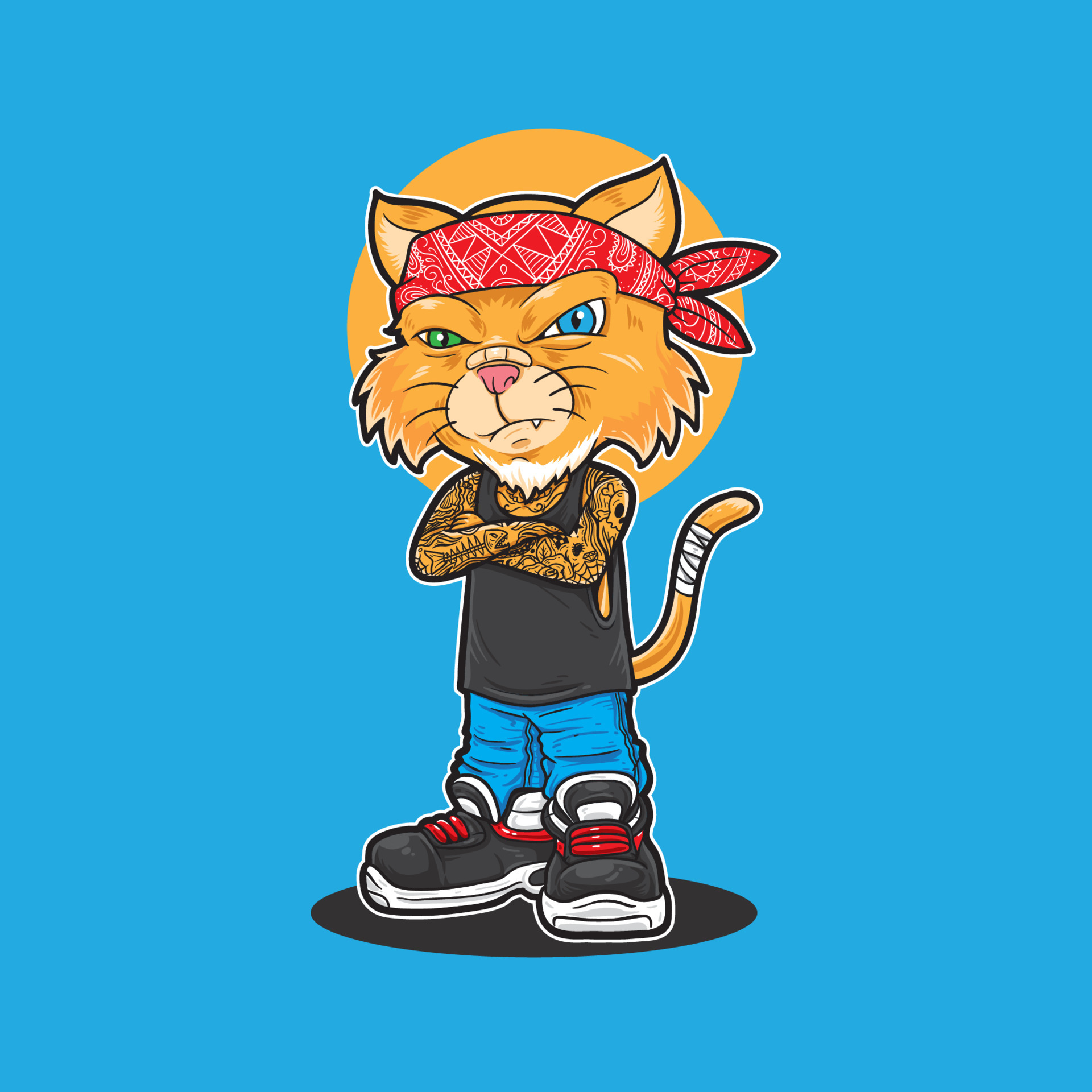 Cartoon gangster cat mascot 4922412 Vector Art at Vecteezy