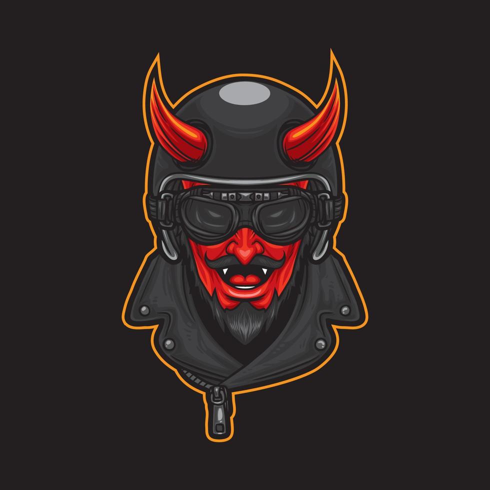 Devil Head Wearing Helmet vector