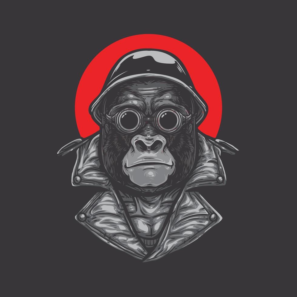 Gorilla Biker Mascot vector