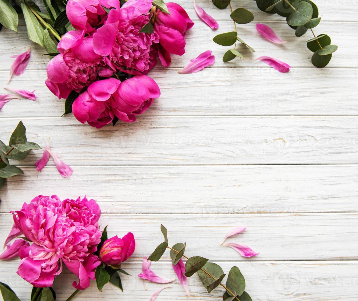 Background with pink peonies photo