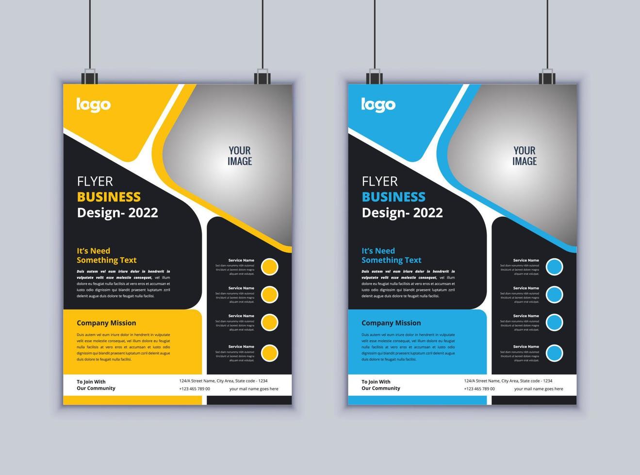 Creative Business FLyer Design. Modern Layout Design. Vector Design Template. 2 Page Flyer Design