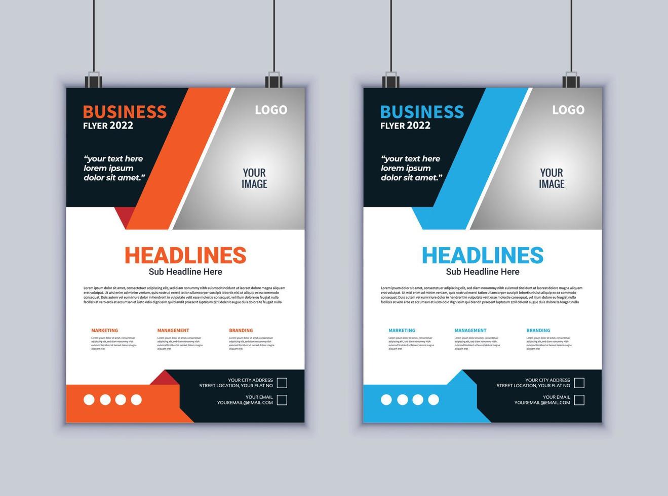 Creative Business FLyer Design. Modern Layout Design. Vector Design Template. 2 Page Flyer Design