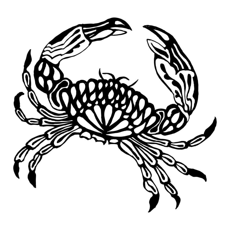 crab underwater drawing