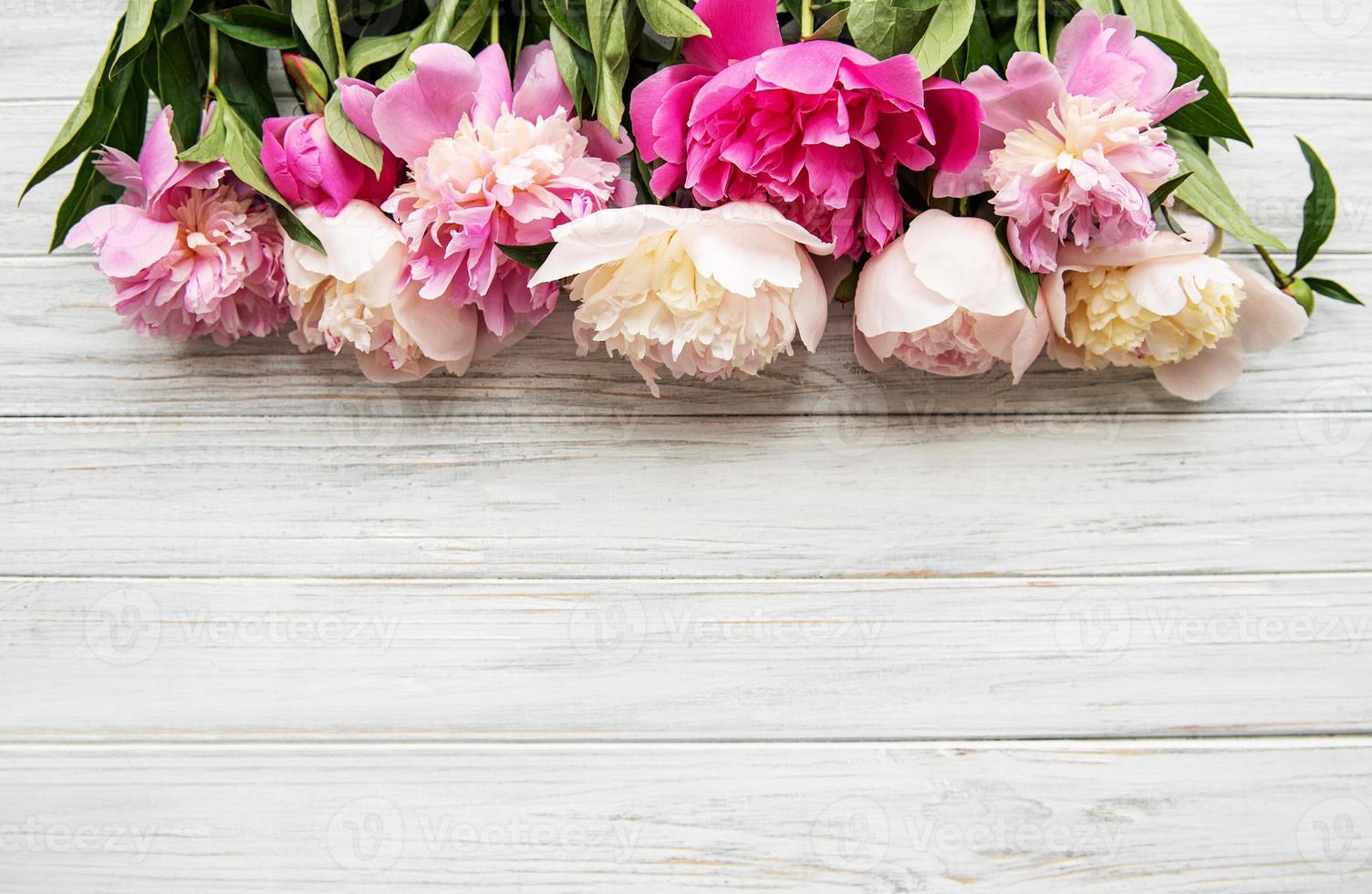 Background with pink peonies photo