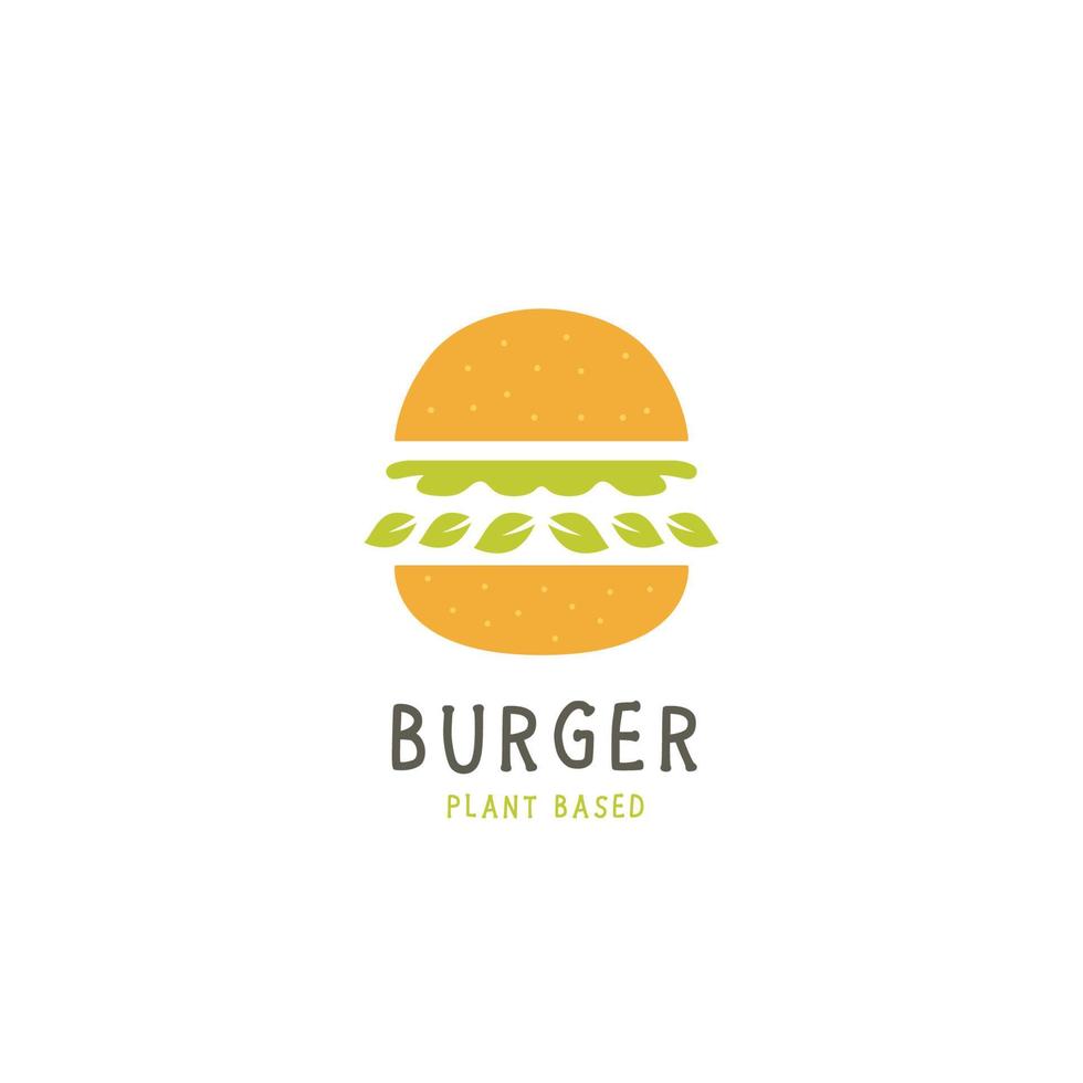 Plant based burger logo icon simple vector
