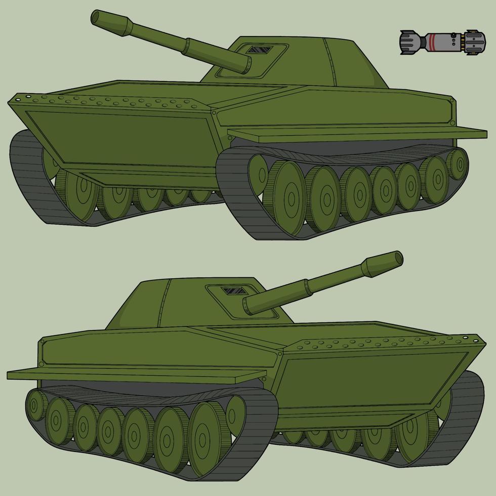 Tank and Missile vector