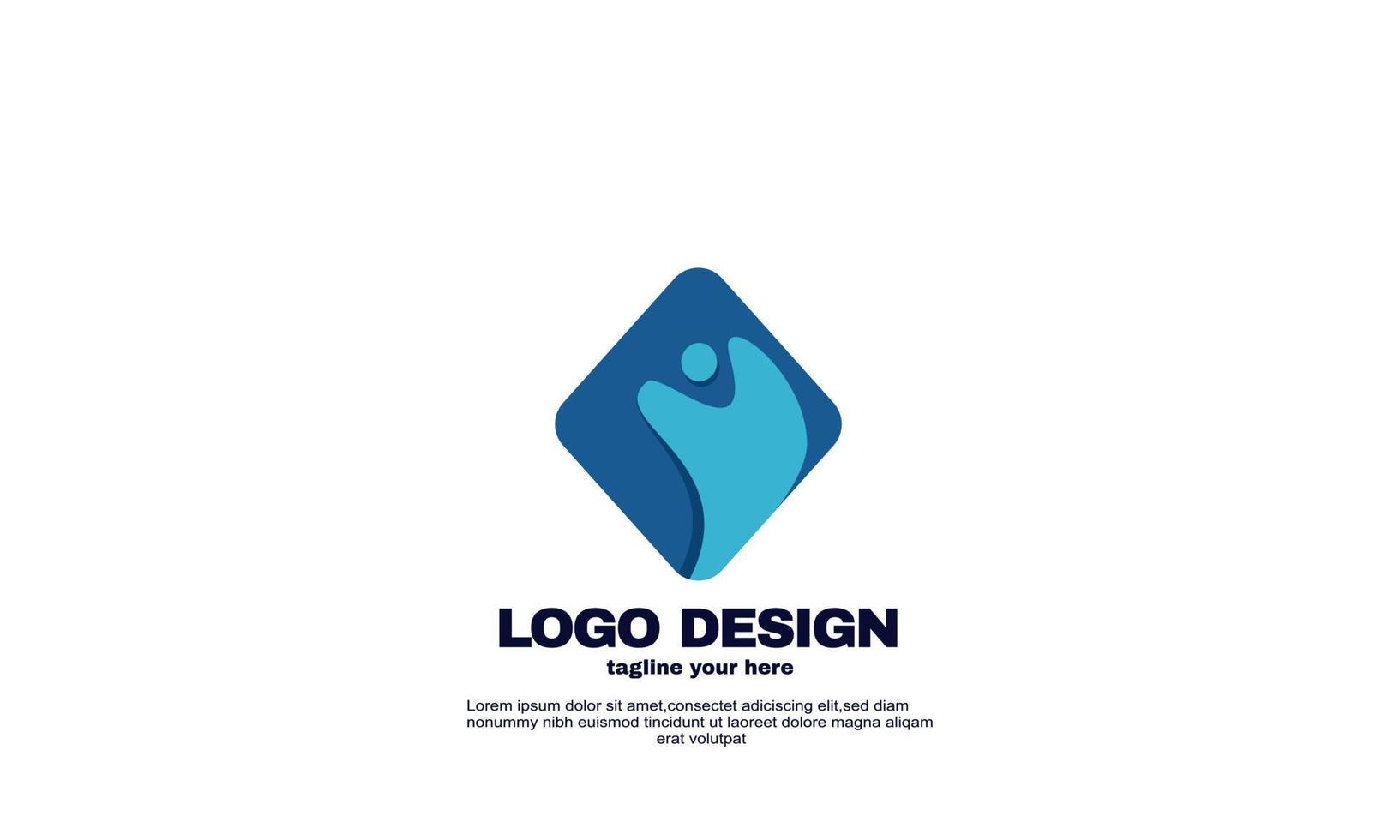 stock illustrator abstract creative people care concept logo design template vector