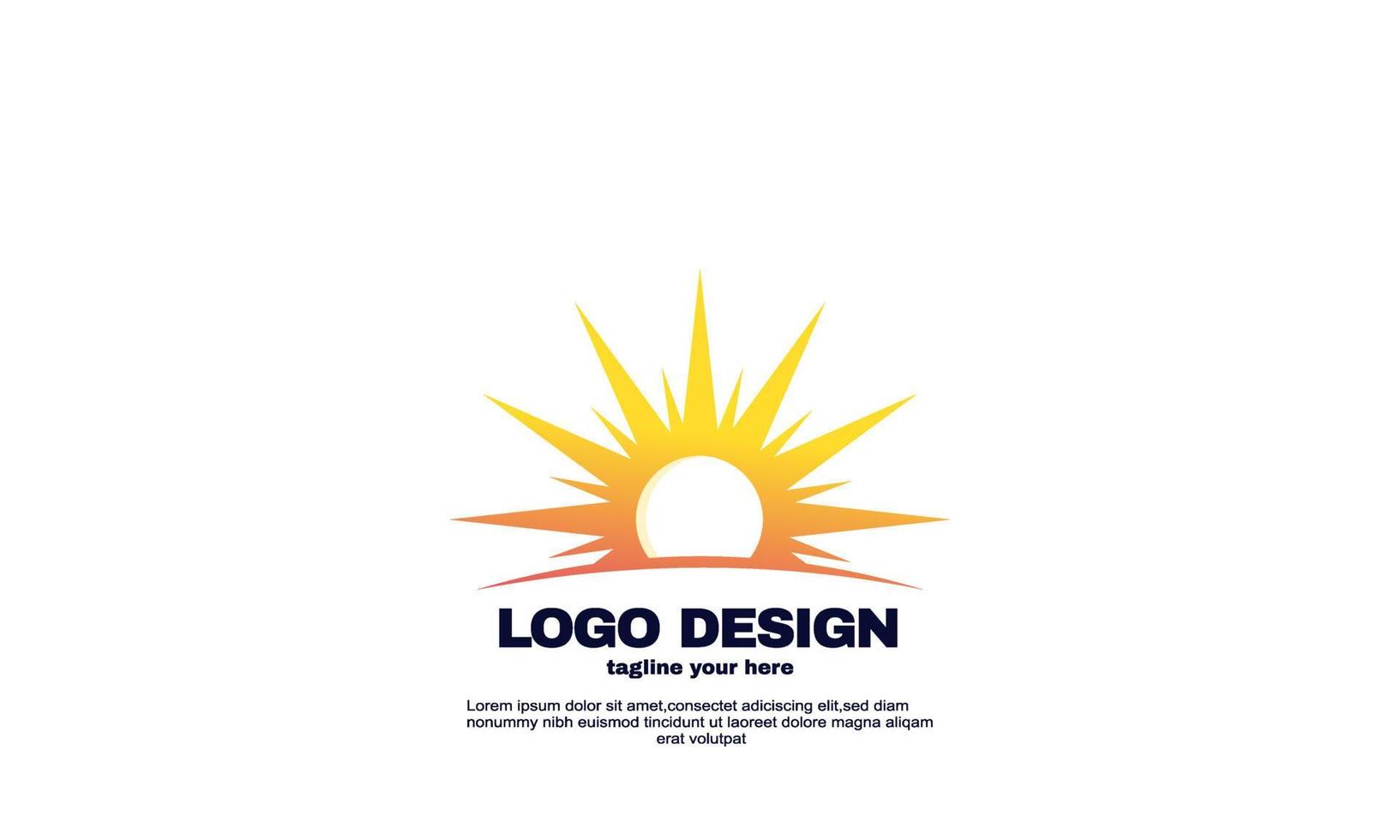 vector ilustrador creativo sol concepto logo plantilla de diseño