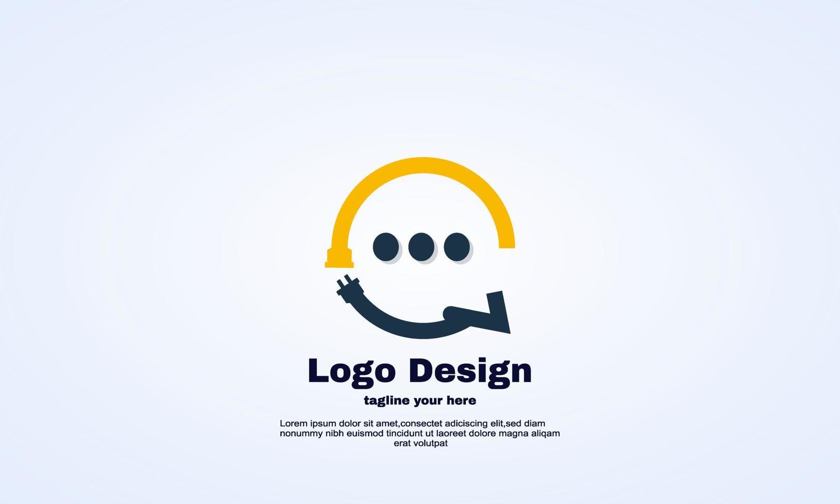 illustrator electric chat icon logo design vector