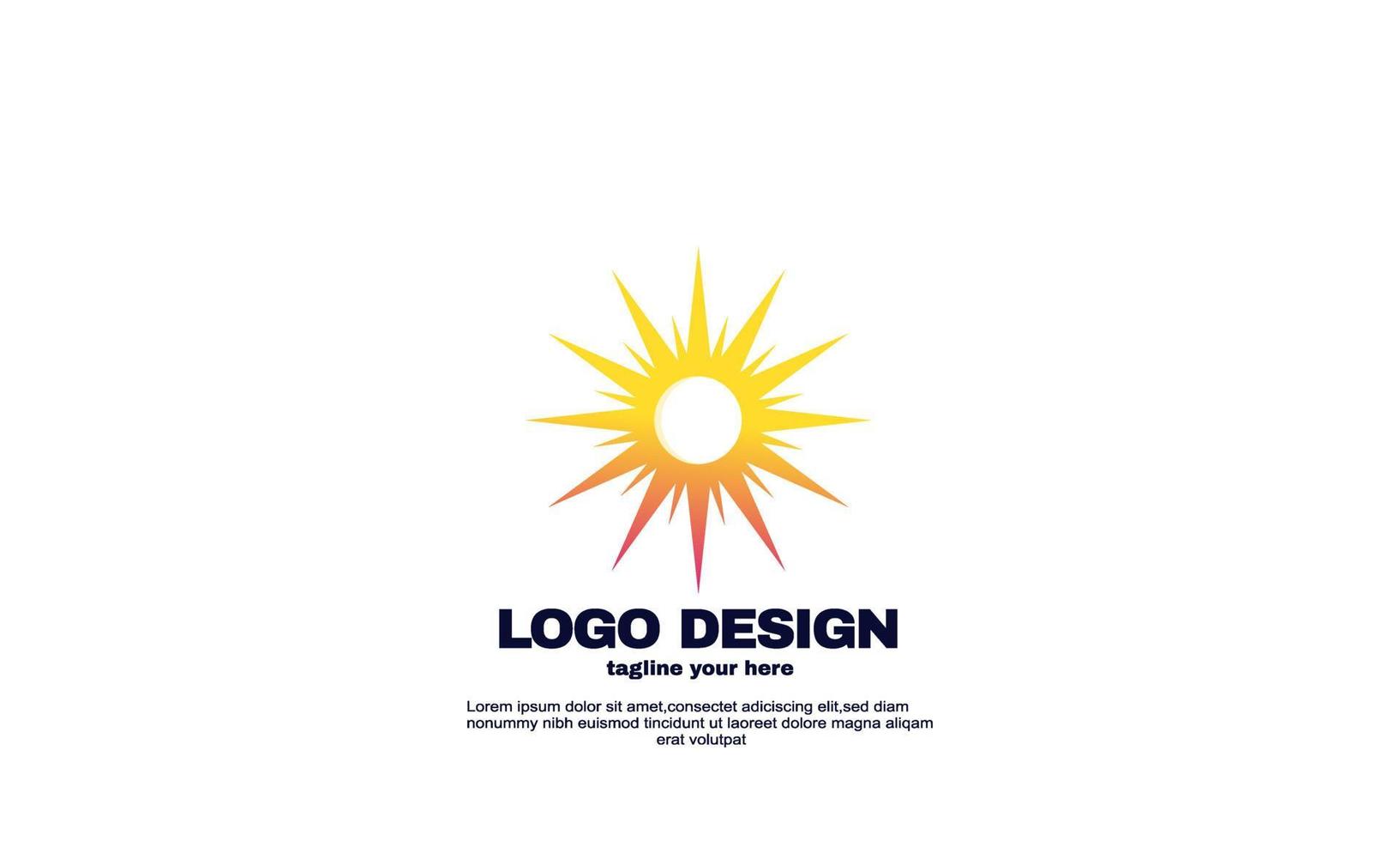 vector creativo sol concepto plantilla de diseño de logotipo