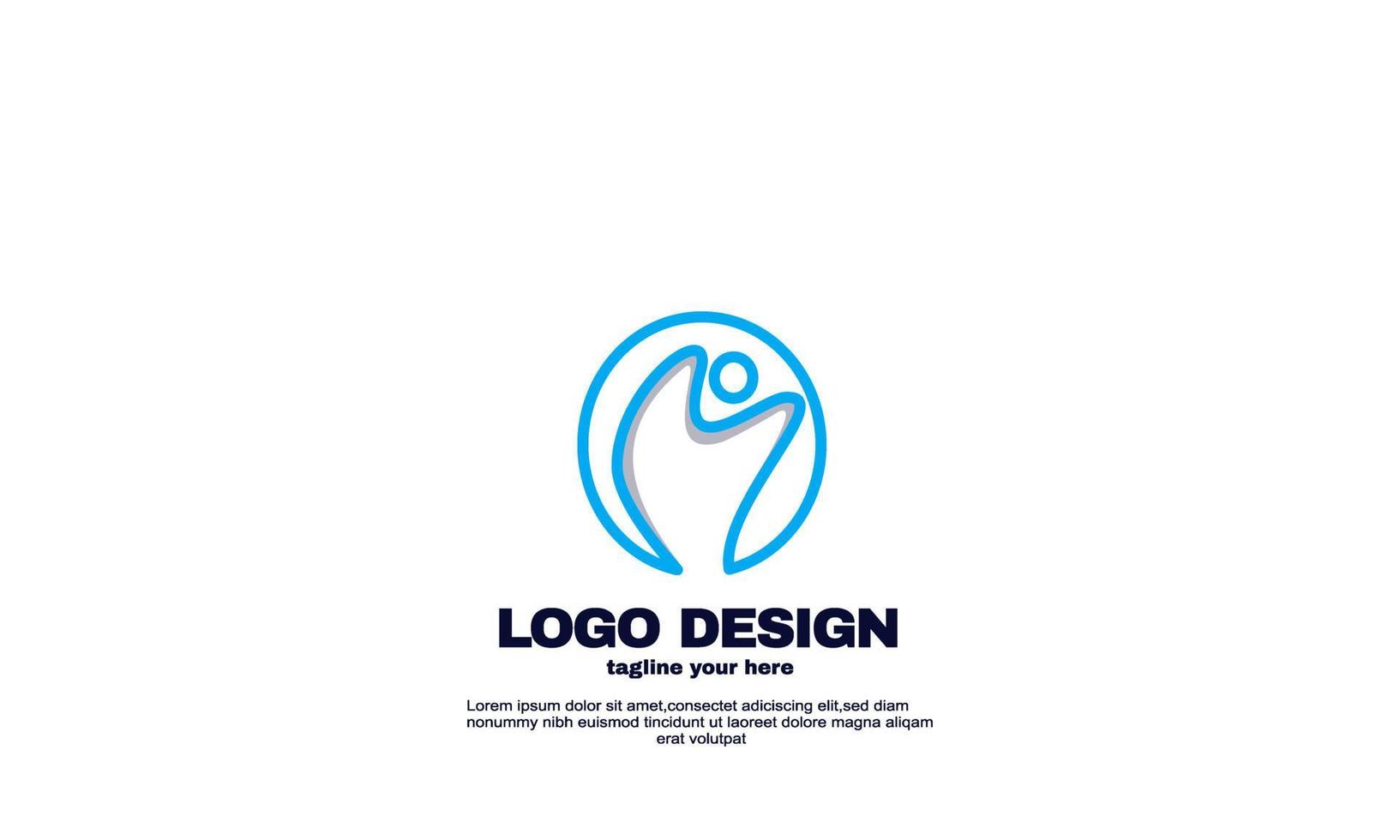 vector illustrator creative people concept logo design template